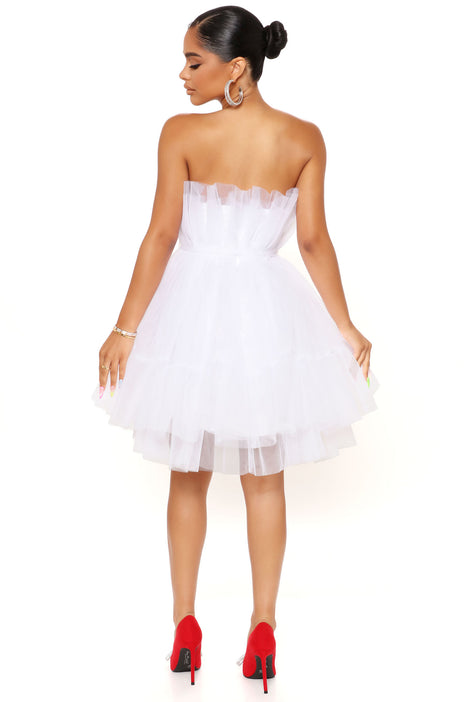 Exclusive Tulle Mini Dress - White ...